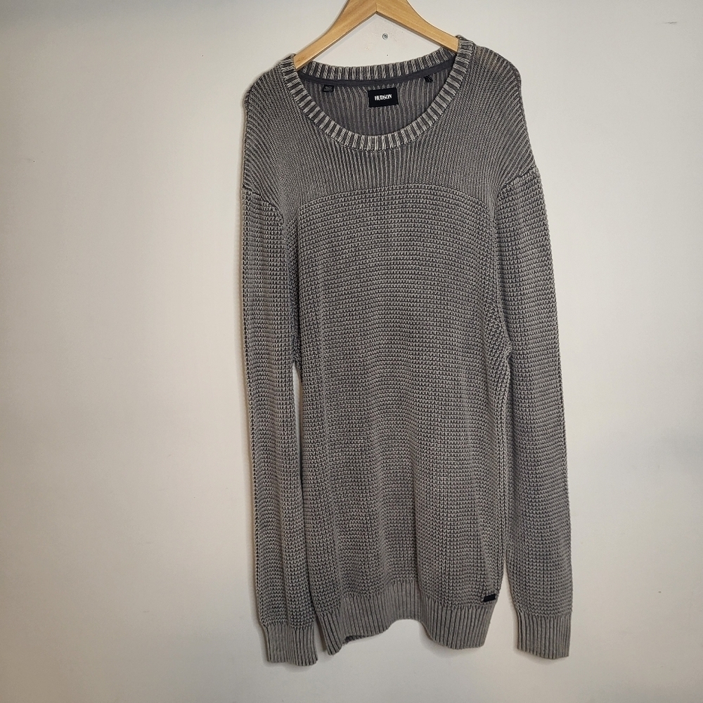 Hudson Men's Gray Long Sleeves Crew Neck Pull-over Sweater Size Extra Large